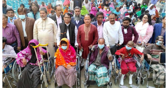 টাঙ্গাইলে ৫০ জন প্রতিবন্ধীদের মাঝে হুইল চেয়ার বিতরণ