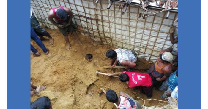কক্সবাজারের উখিয়া ও টেকনাফে রোহিঙ্গা ক্যাম্পে পাহাড় ধসে,নিহত-২