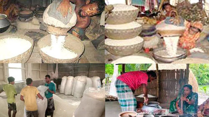 রোজায় বরিশালে চলছে আমন ধানের মুড়ি ভাজার উৎসব