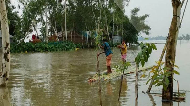 লালমনিরহাটে বিপদসীমার ওপরে তিস্তা ও ধরলার পানি