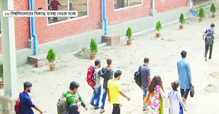২৮ বিশ্ববিদ্যালয়ের বিরুদ্ধে ব্যবস্থা নেওয়া হচ্ছে