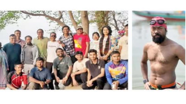 ৪০০ কিলোমিটার সাঁতরিয়ে চাঁদপুরে রফিকুল, গন্তব্য বঙ্গোপসাগর