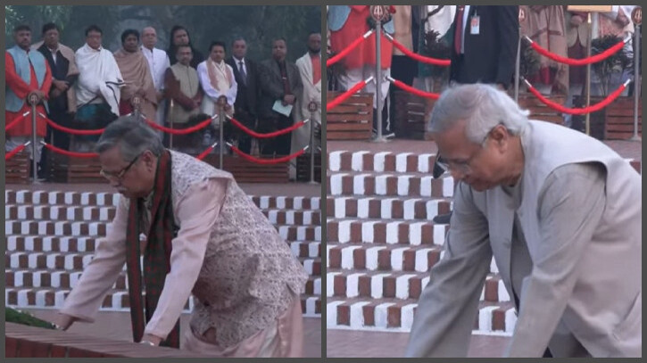 বীর শহীদদের শ্রদ্ধা জানালেন রাষ্ট্রপতি-প্রধান উপদেষ্টা