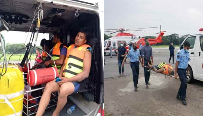 ডুবে যাওয়া জাহাজের নাবিকদের উদ্ধার করলো বাংলাদেশ বিমান বাহিনী