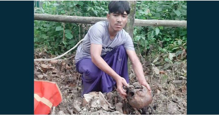 শ্রীপুরে কবর খুঁড়ে কঙ্কাল চুরি করতে গিয়ে যুবক ধরা