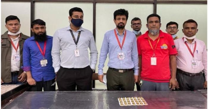 শাহজালাল আন্তর্জাতিক বিমানবন্দরে  ২৮টি স্বর্ণের বার উদ্ধার