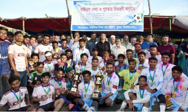 খুবিতে শহীদ মীর মুগ্ধ আন্ত:ডিসিপ্লিন ফুটবলে টানা দ্বিতীয়বার চ্যাম