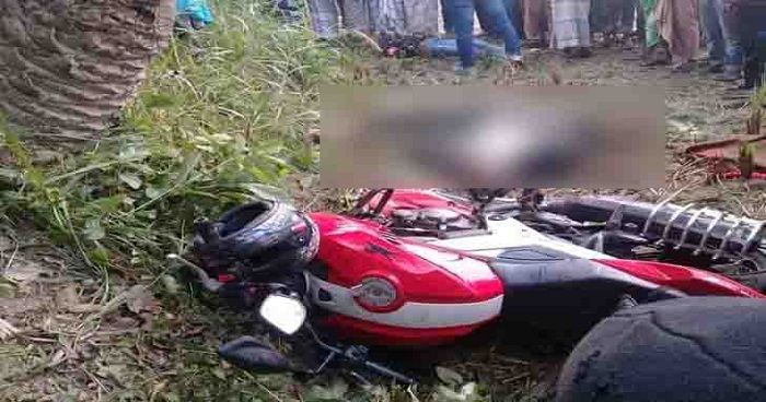 নিয়ন্ত্রণ হারিয়ে গাছের সাথে  মোটরসাইকেলের ধাক্কা, আরোহী নিহত
