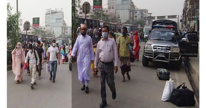 রাজধানীতে  বন্ধ গণপরিবহন, চরম দুর্ভোগে যাত্রীরা