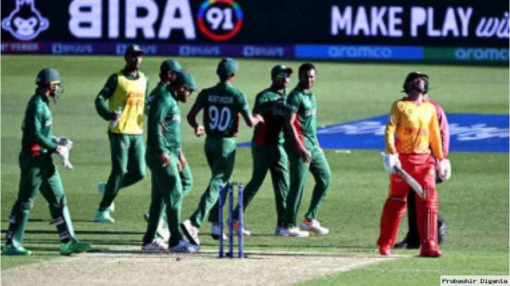 নাটকীয়তায় ভরা ম্যাচে জিম্বাবুয়েকে হারিয়ে সেমিফাইনালের পথে বাংলাদে