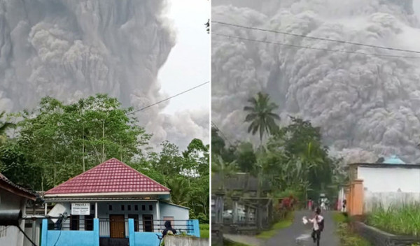 ইন্দোনেশিয়ার জাভা দ্বীপে আগ্নেয়গিরির অগ্নুৎপাত