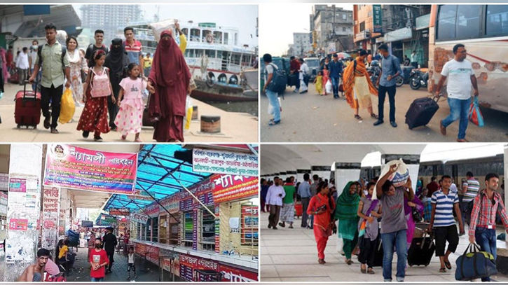 ঈদের সাত দিনের ছুটি শুরু, রাজধানী ছাড়ছে মানুষ