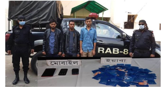 মাদারীপুরে ১৩ হাজার ইয়াবাসহ তিন জন আটক