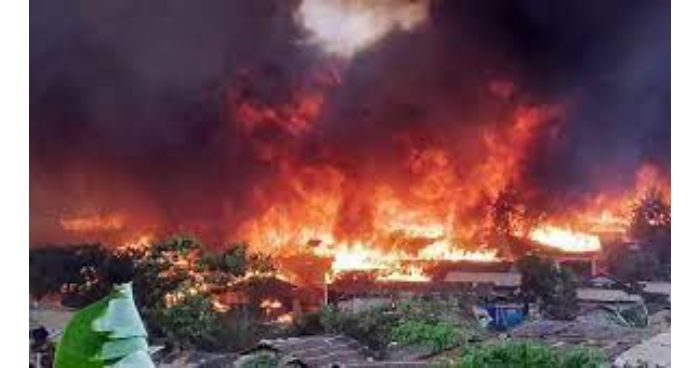 উখিয়ার বালুখালী রোহিঙ্গা ক্যাম্পে ভয়াবহ অগ্নিকান্ড