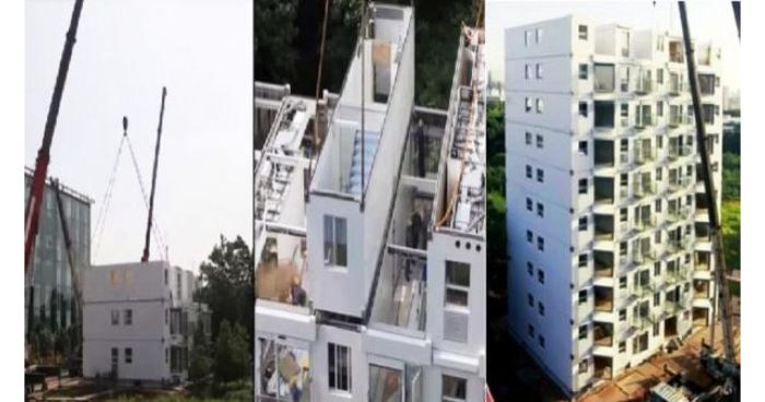 মাত্র ২৮ ঘণ্টায় ৪৫ মিনিটের মধ্যে ১০ তলা ভবন বানাল চীন